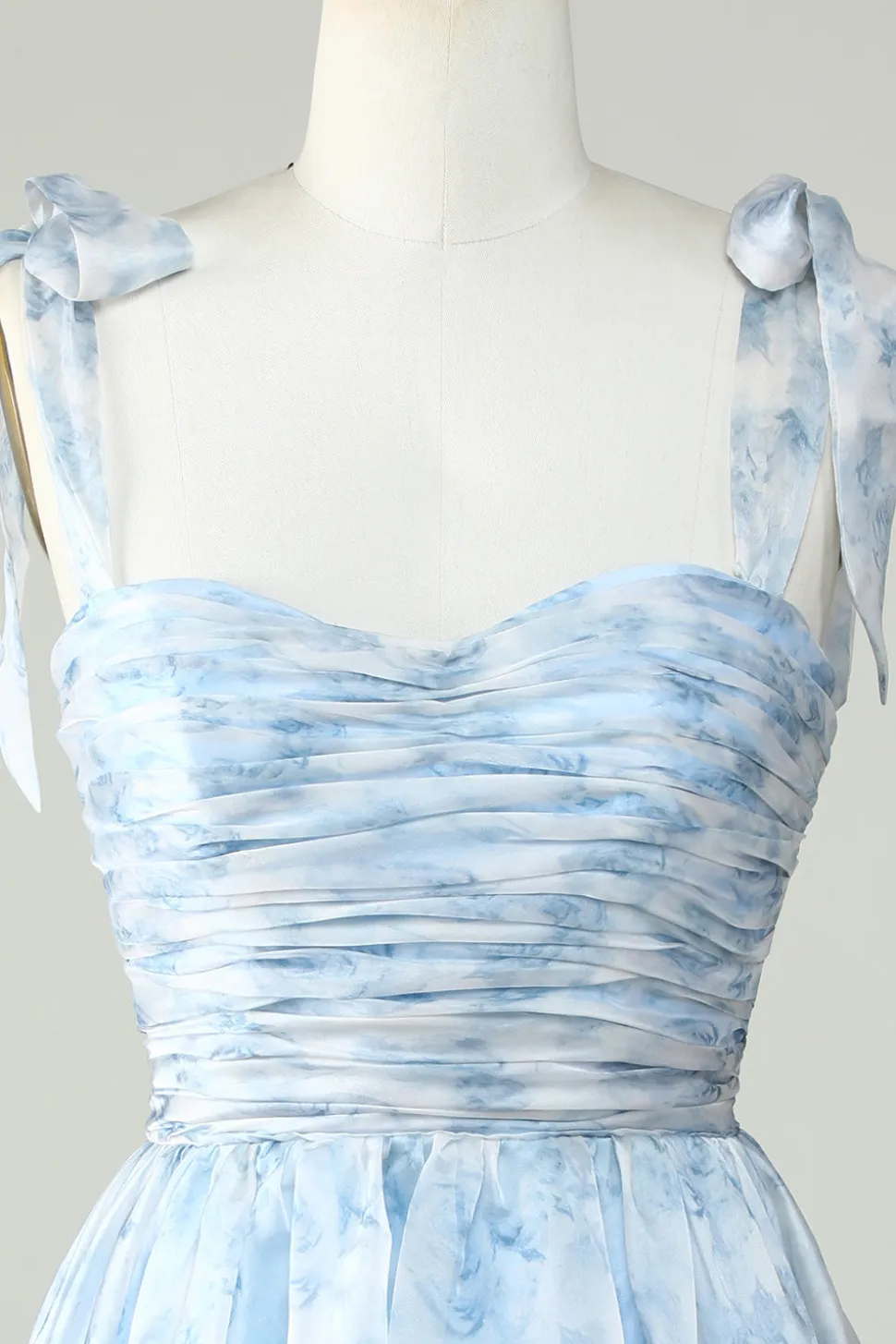 Vestido Azul A Line Spaghetti Straps Homecoming