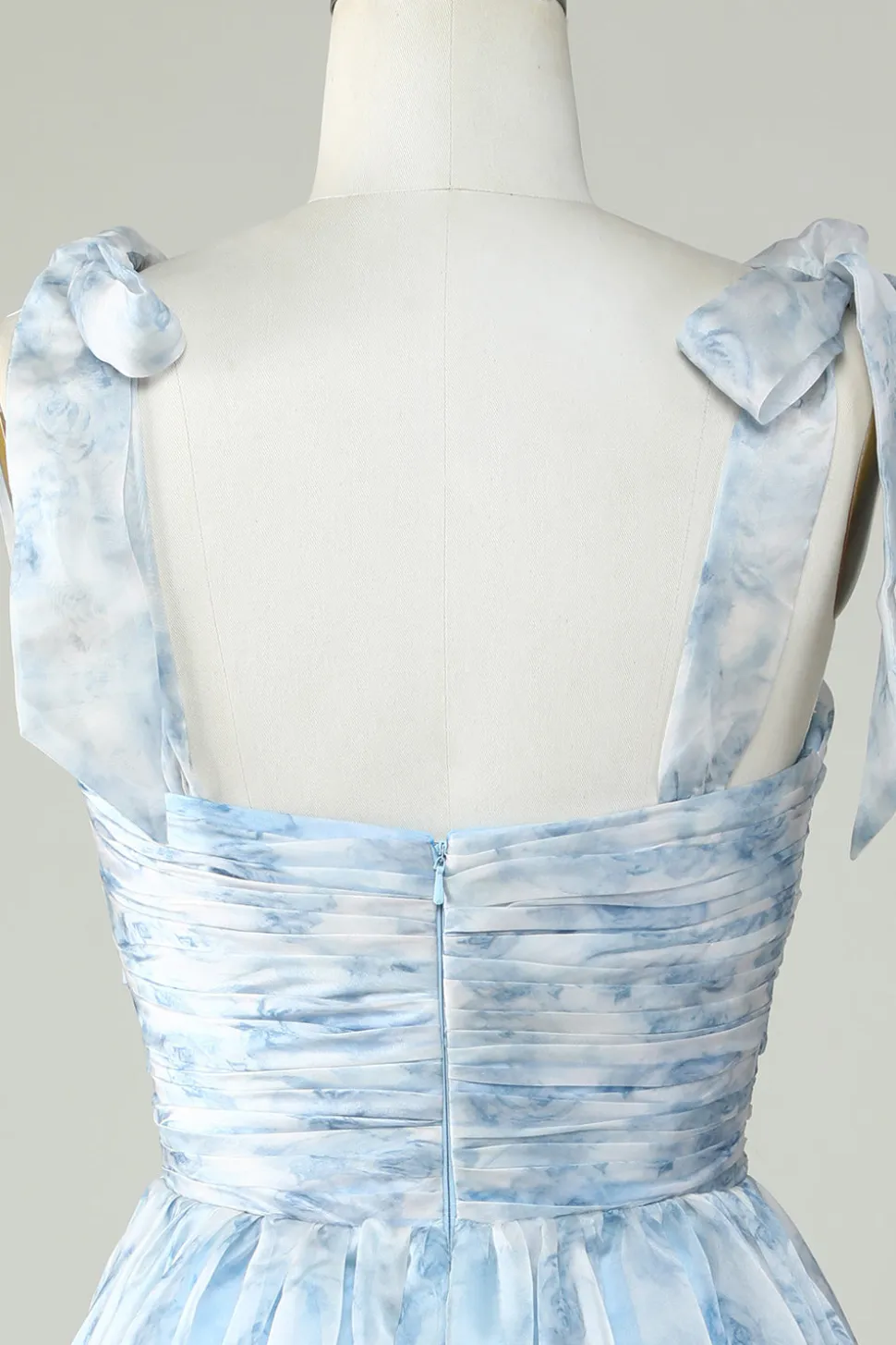Vestido Azul A Line Spaghetti Straps Homecoming
