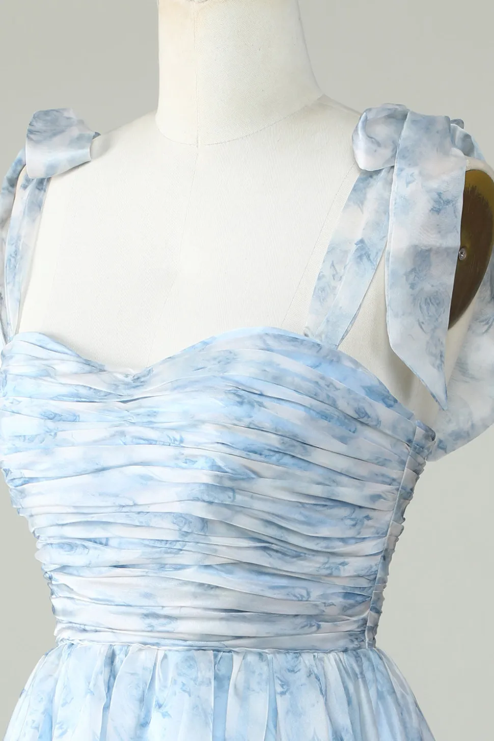 Vestido Azul A Line Spaghetti Straps Homecoming