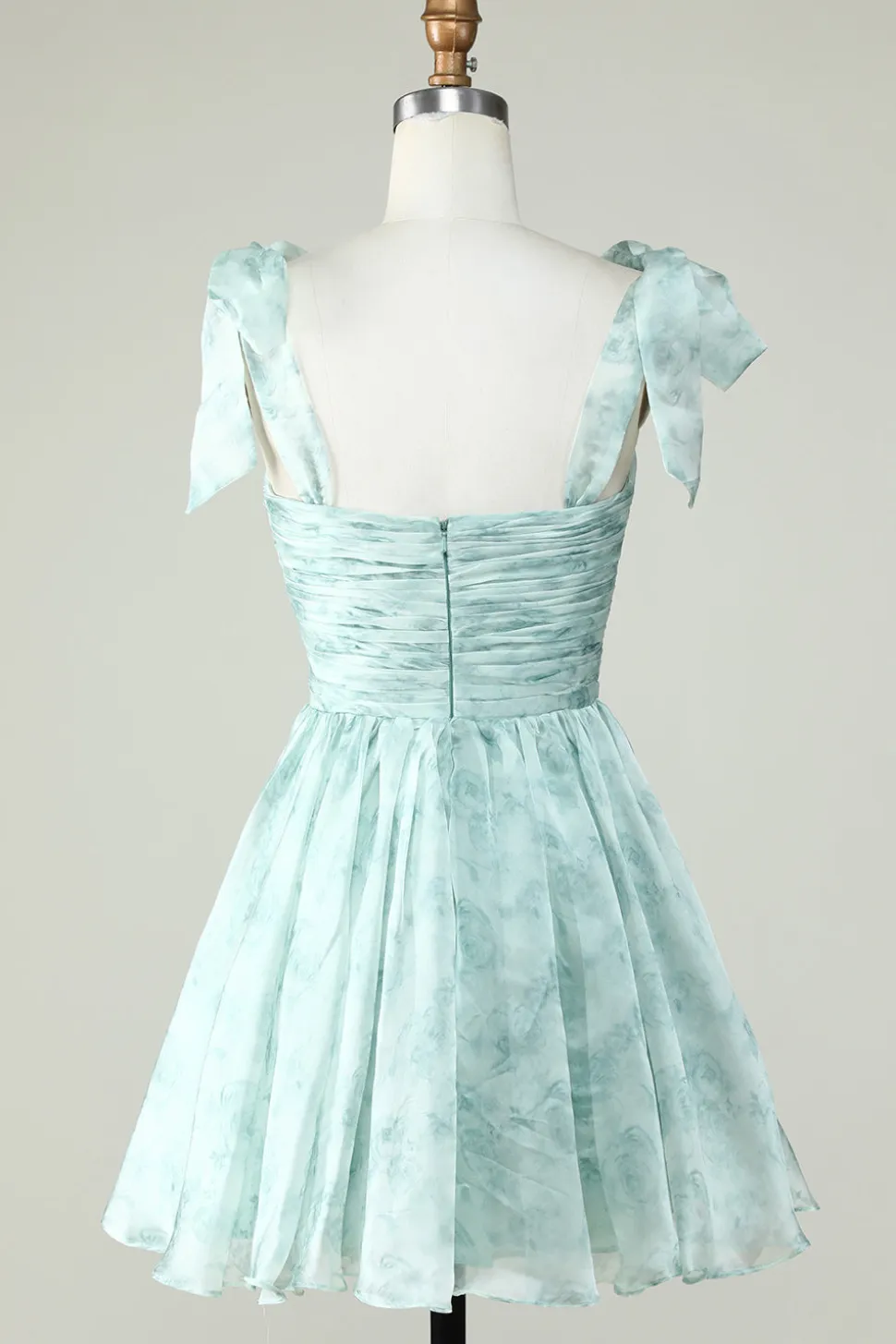 Vestido Azul A Line Spaghetti Straps Homecoming