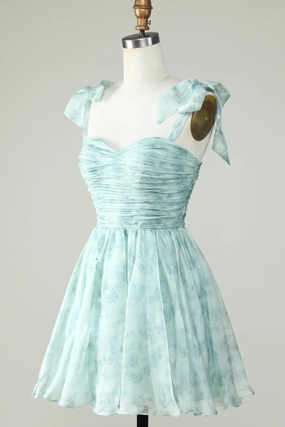 Vestido Azul A Line Spaghetti Straps Homecoming