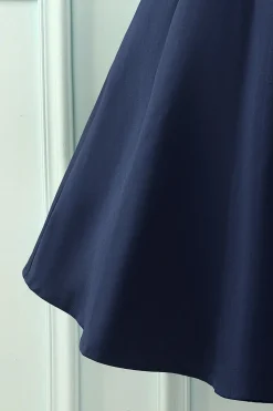 Vestido azul marinho dos anos 50