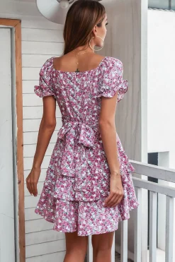 Vestido boho de verão floral azul