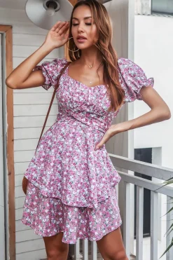 Vestido boho de verão floral azul
