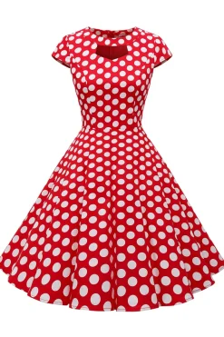 Vestido Bolinhas Vermelhas 1950