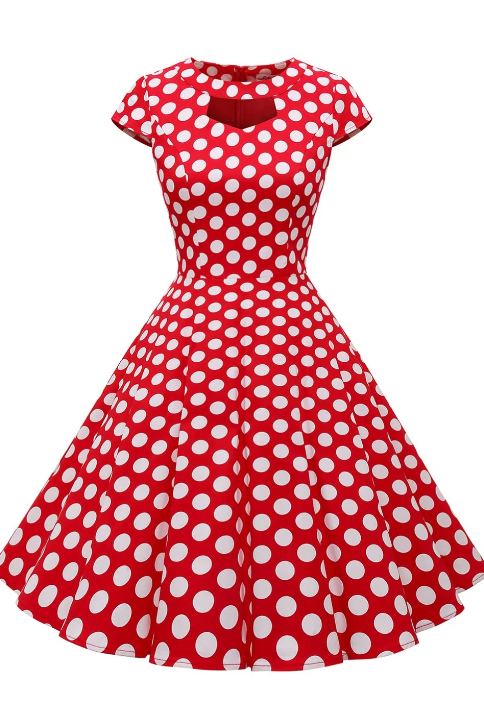Vestido Bolinhas Vermelhas 1950