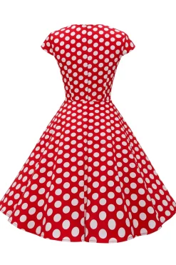 Vestido Bolinhas Vermelhas 1950