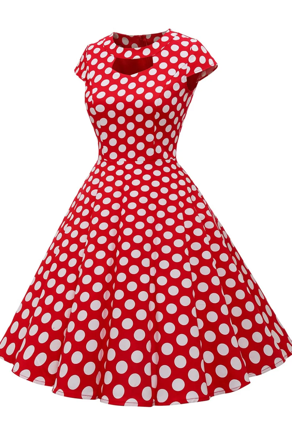 Vestido Bolinhas Vermelhas 1950