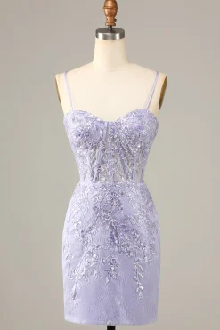 Vestido bonito de bodycon corset homecoming com detalhe de renda