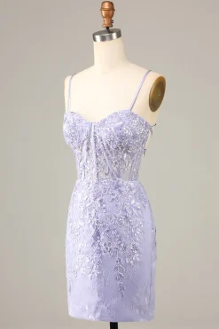 Vestido bonito de bodycon corset homecoming com detalhe de renda