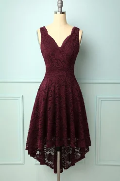 Vestido Borgonha com decote em v