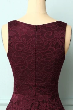 Vestido Borgonha com decote em v