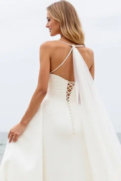Vestido Branco De Baile/Princesa Cetim Longo Vestido de Noiva