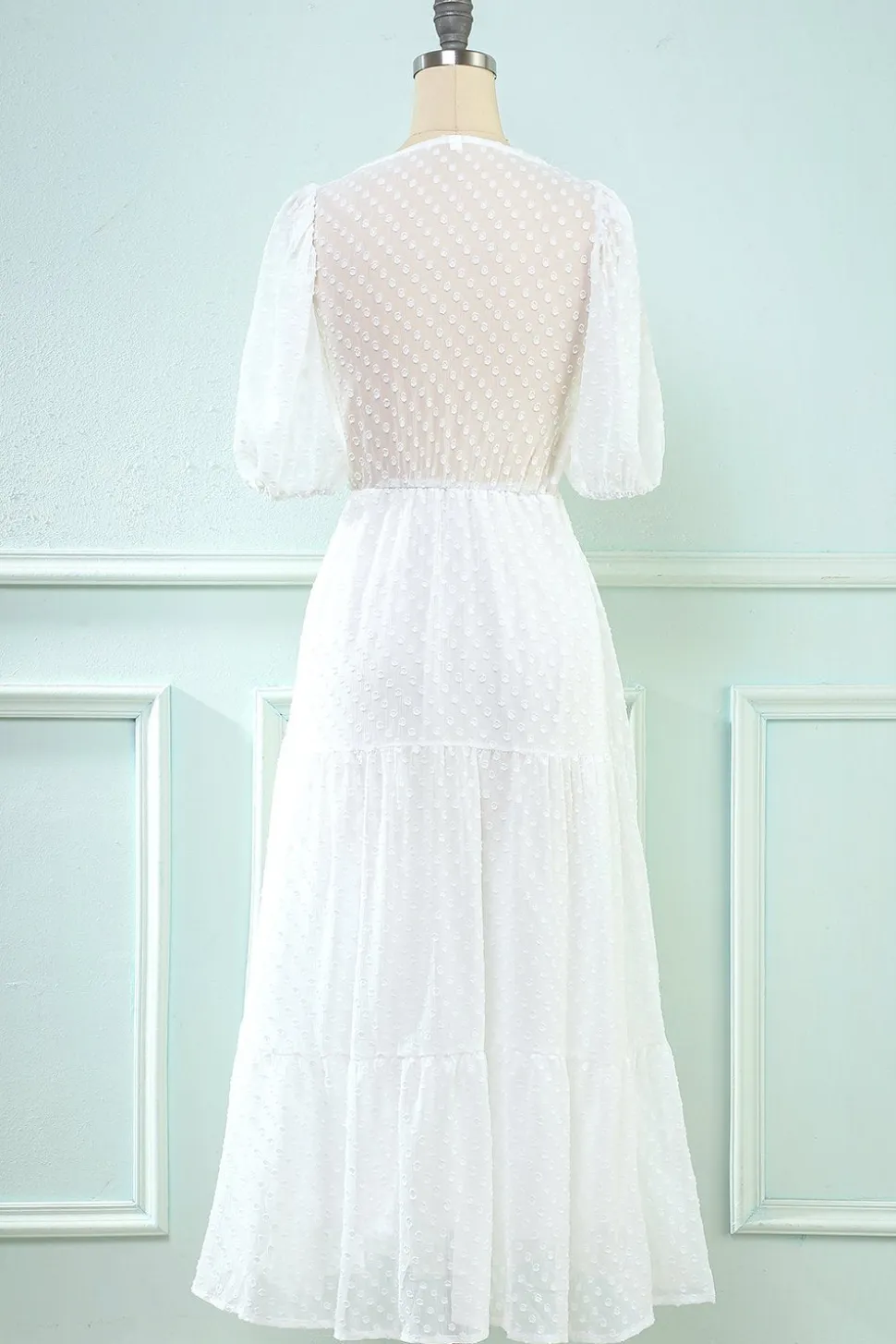 Vestido branco midi babydoll