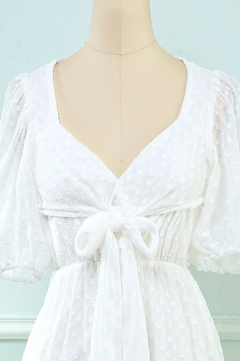 Vestido branco midi babydoll