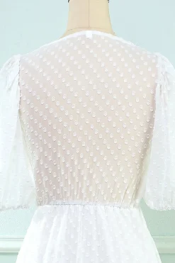 Vestido branco midi babydoll