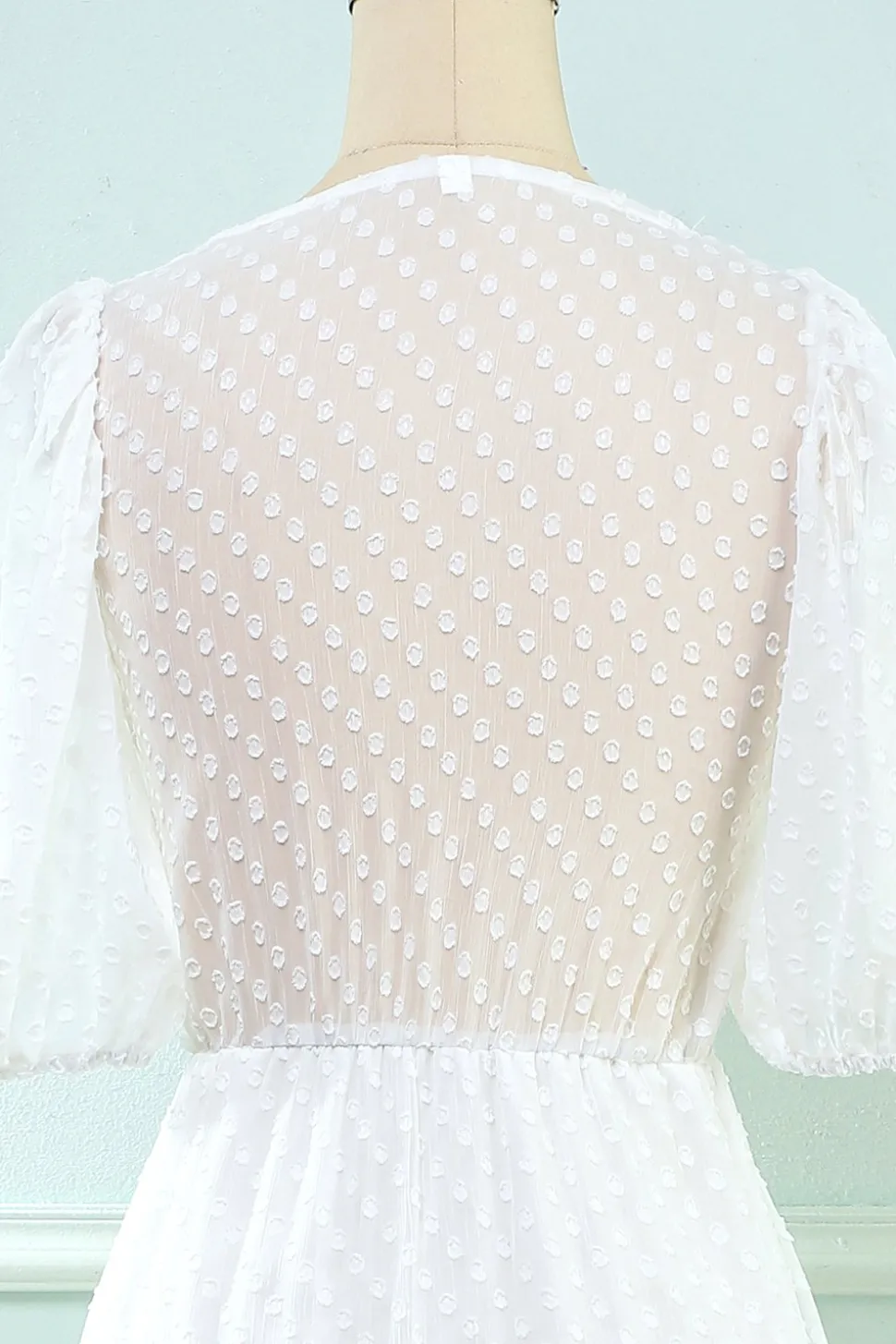Vestido branco midi babydoll