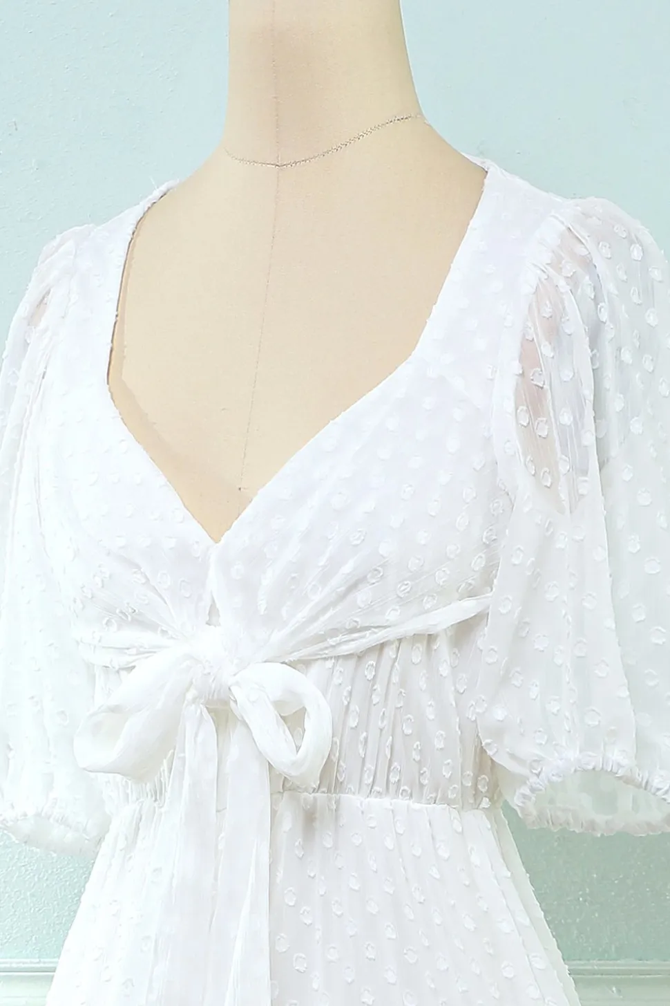Vestido branco midi babydoll