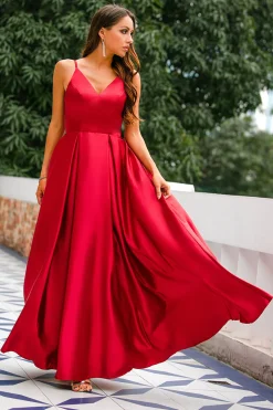 Vestido Cetim Borgonha