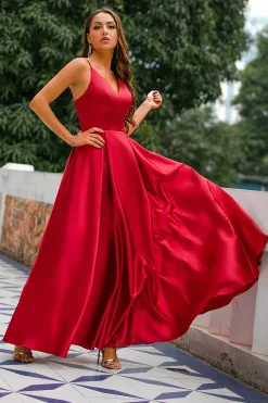Vestido Cetim Borgonha
