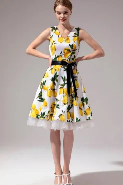 Vestido com decote em V