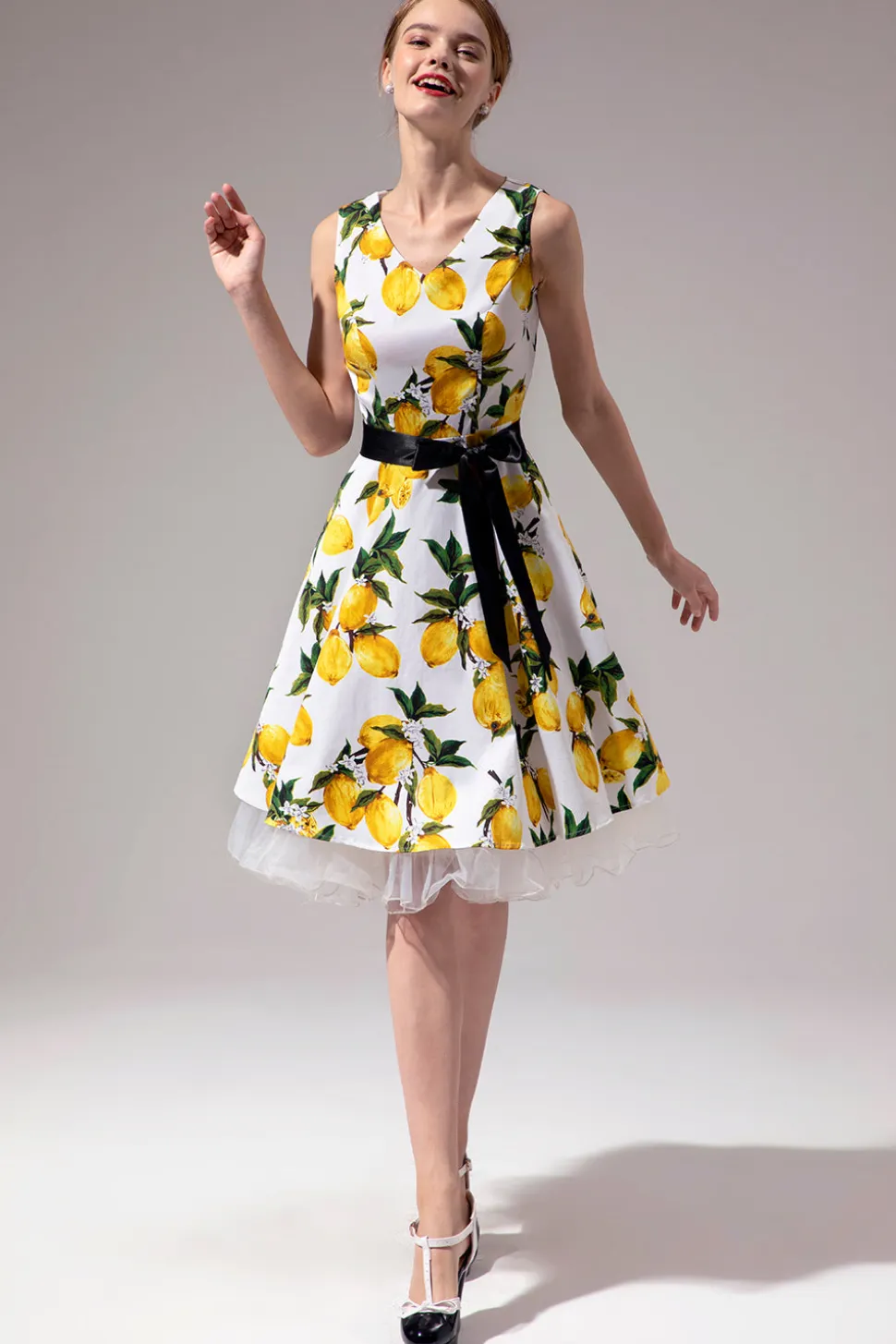 Vestido com decote em V
