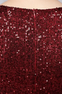 Vestido Curto de Veludo Borgonha