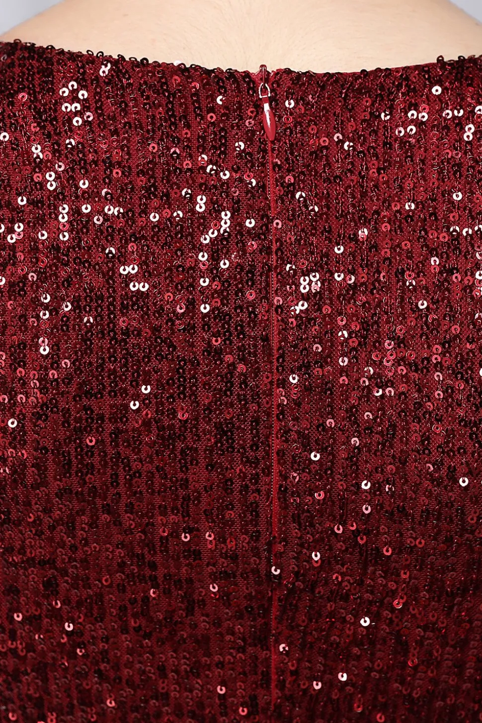 Vestido Curto de Veludo Borgonha