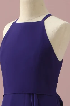 Vestido Dama de Honra Júnior Halter Roxo Chiffon