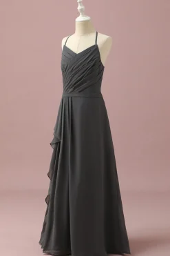 Vestido Dama de Honra Júnior Halter Cinza