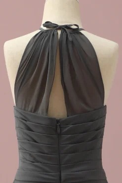 Vestido Dama de Honra Júnior Halter Cinza
