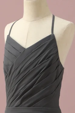 Vestido Dama de Honra Júnior Halter Cinza
