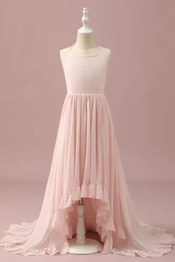 Vestido Dama de Honra Rosa Claro Chiffon Halter