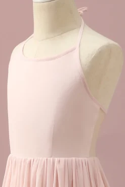 Vestido Dama de Honra Rosa Claro Chiffon Halter