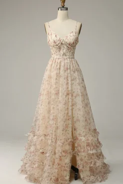Vestido de Baile A-Line Cintas de Espaguete