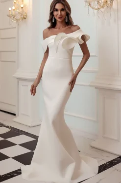 Vestido de baile borgonha de sereia de um ombro