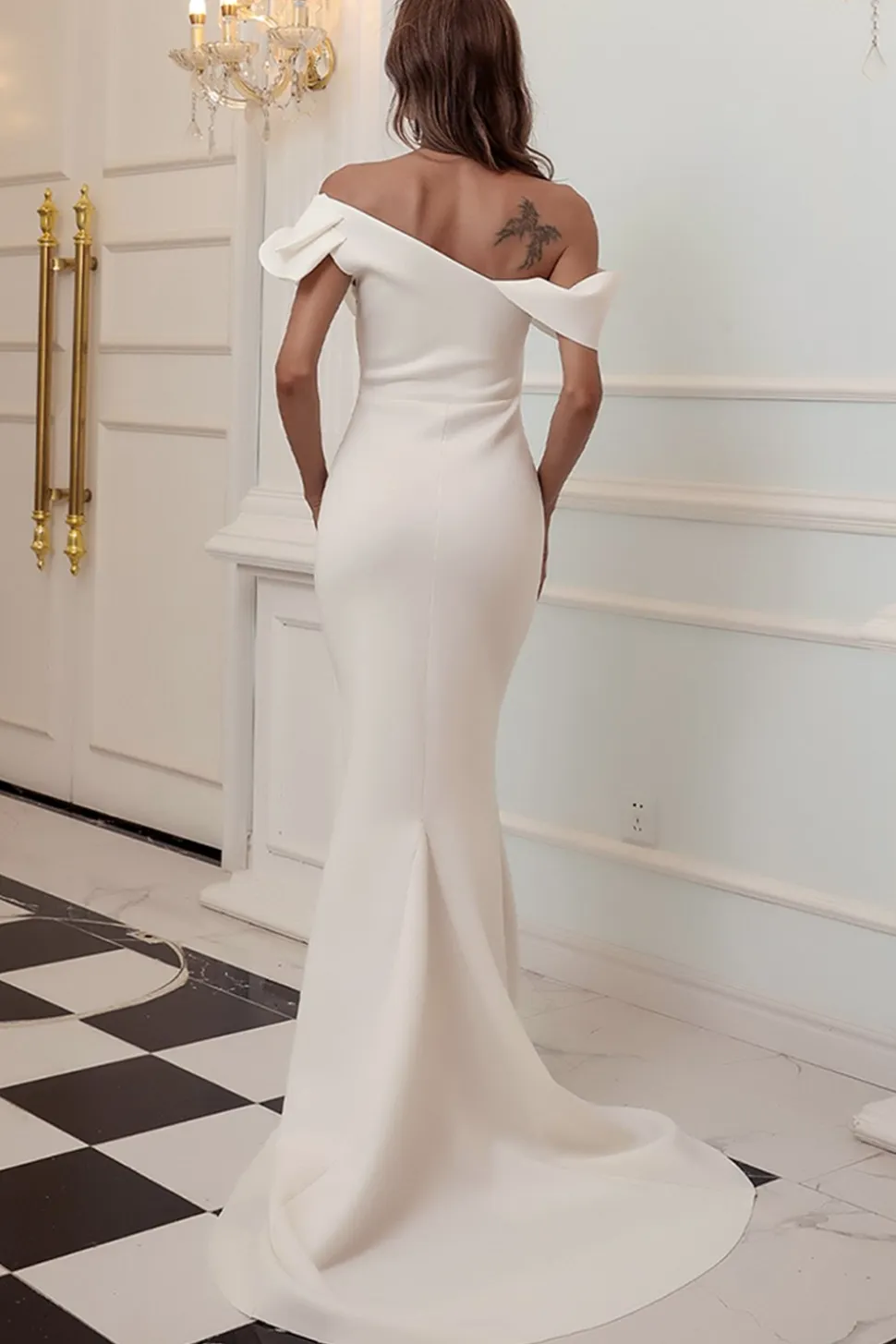Vestido de baile borgonha de sereia de um ombro