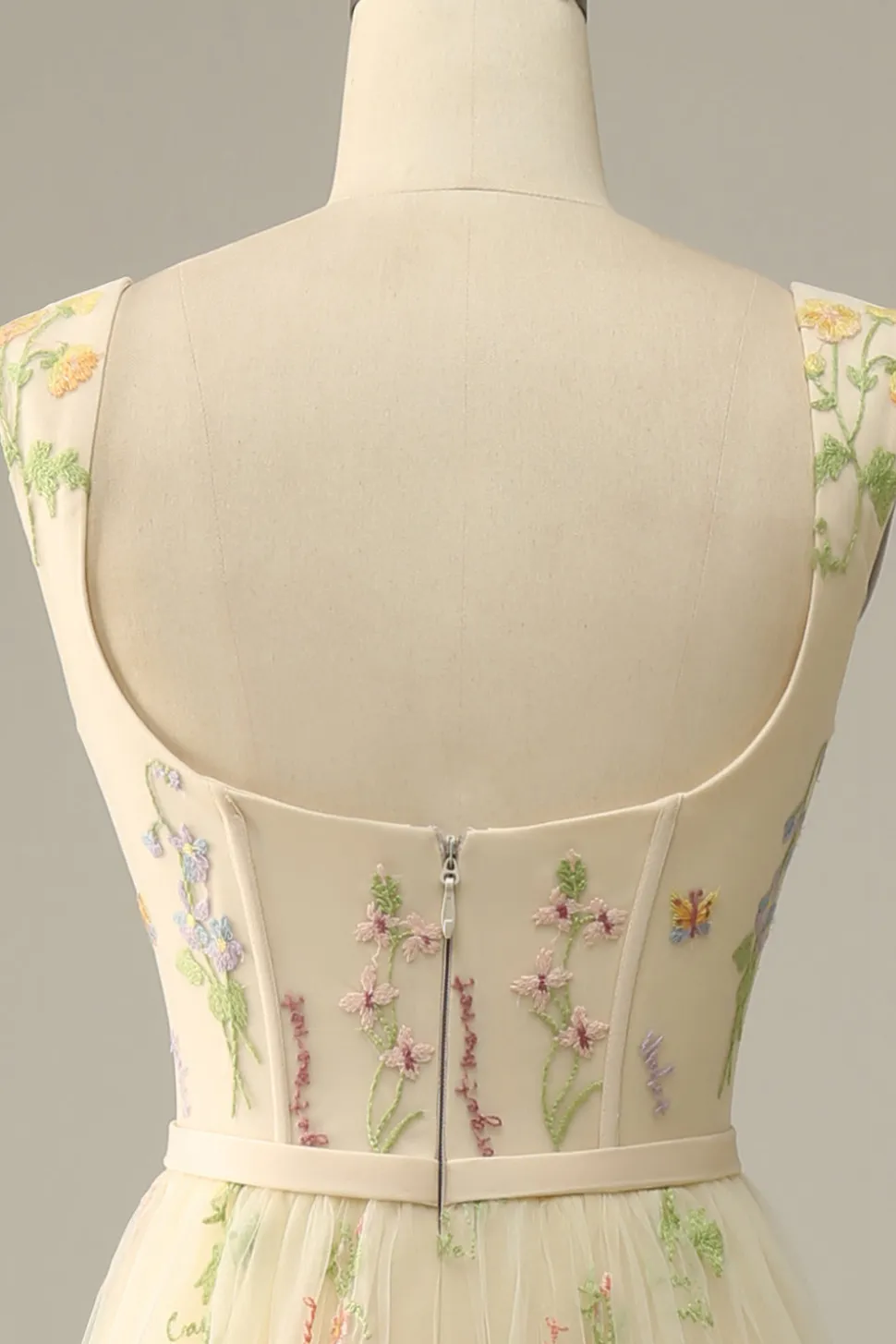 Vestido de baile champanhe A-Line