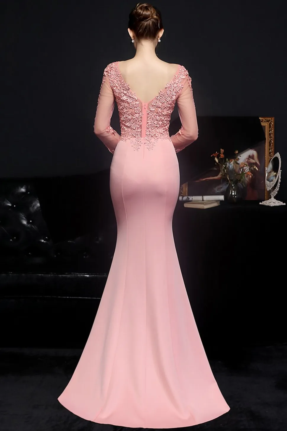 Vestido de baile de aplique branco