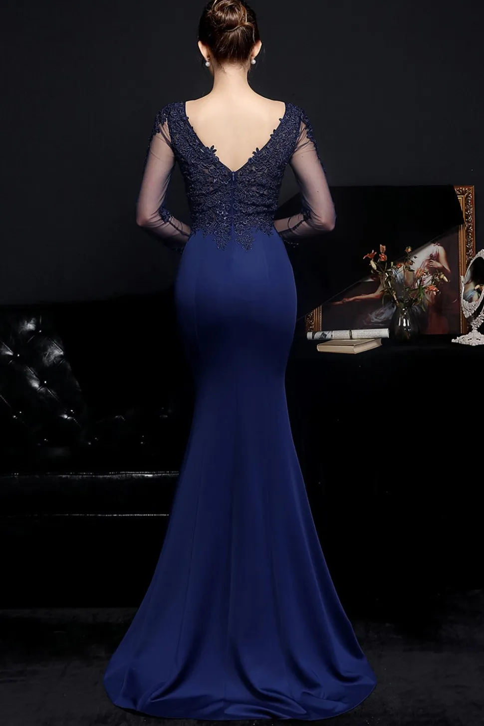 Vestido de baile de aplique branco
