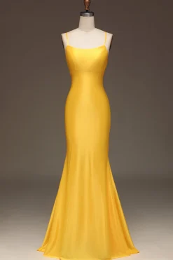 Vestido de baile de formatura de cetim azul real simples sereia longo