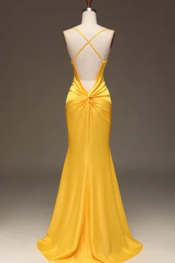 Vestido de baile de formatura de cetim azul real simples sereia longo