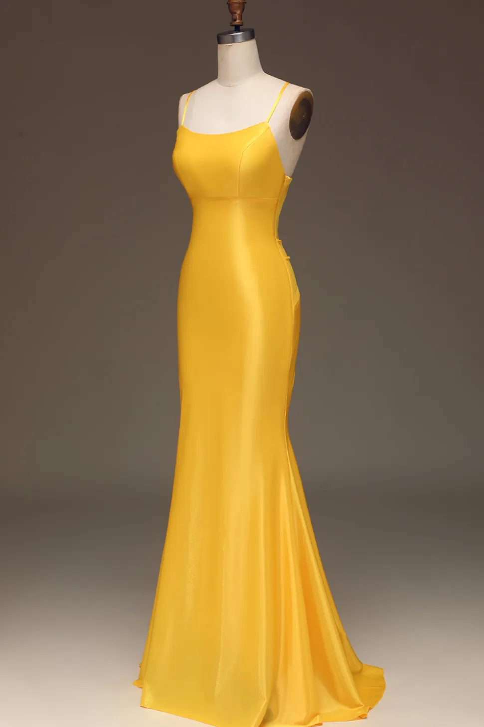 Vestido de baile de formatura de cetim azul real simples sereia longo
