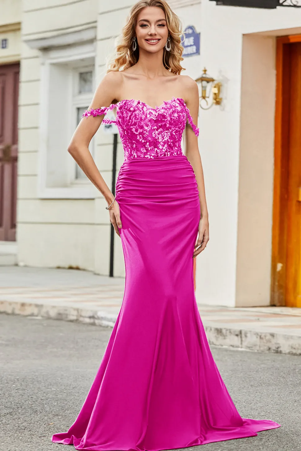 Vestido de baile de formatura de sereia verde escuro com folhos