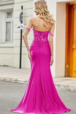 Vestido de baile de formatura de sereia verde escuro com folhos