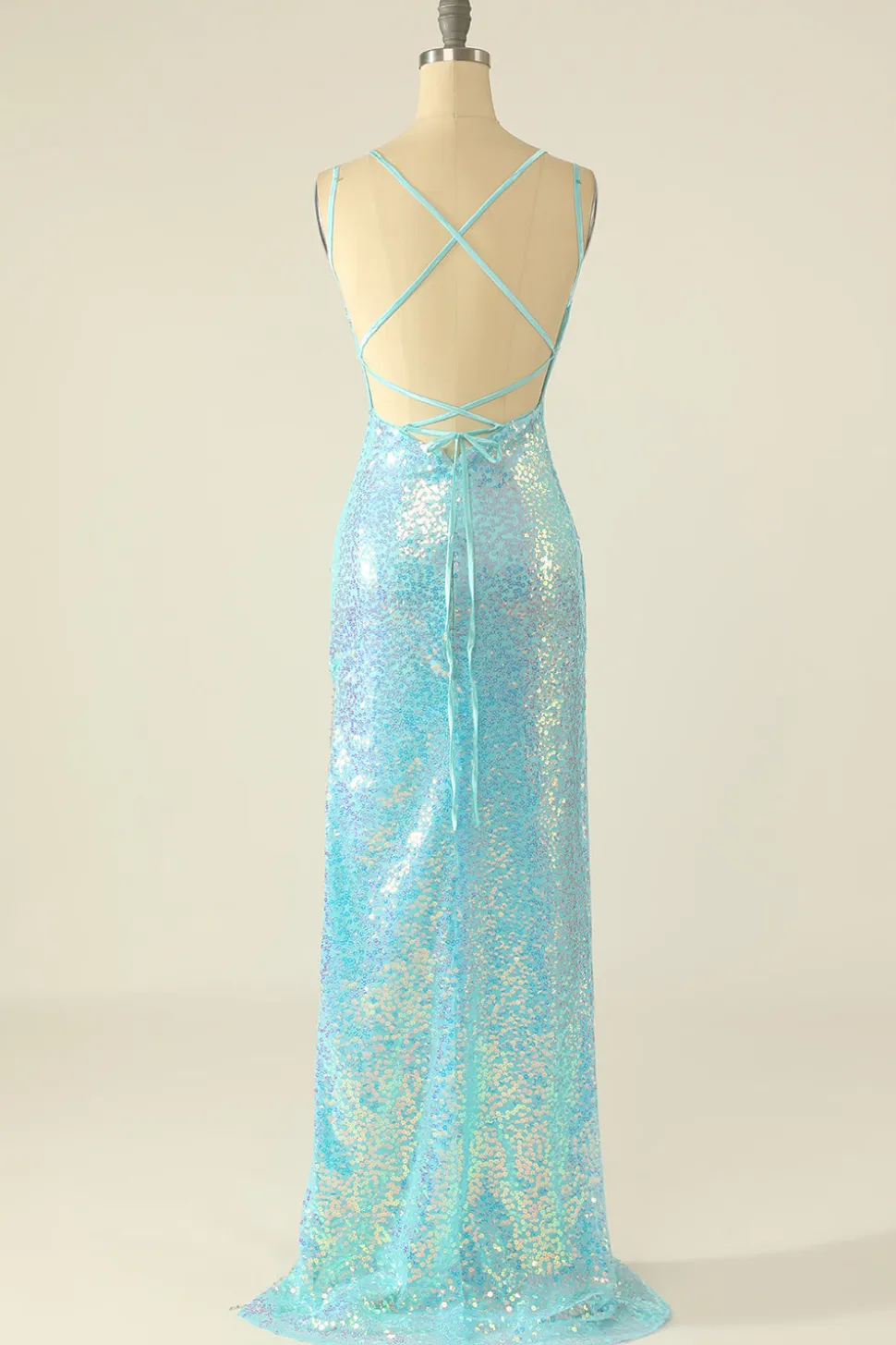 Vestido de baile de lantejoulas de lavanda com franjas