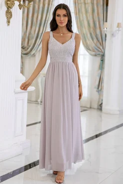 Vestido de baile de lantejoulas cinzentas