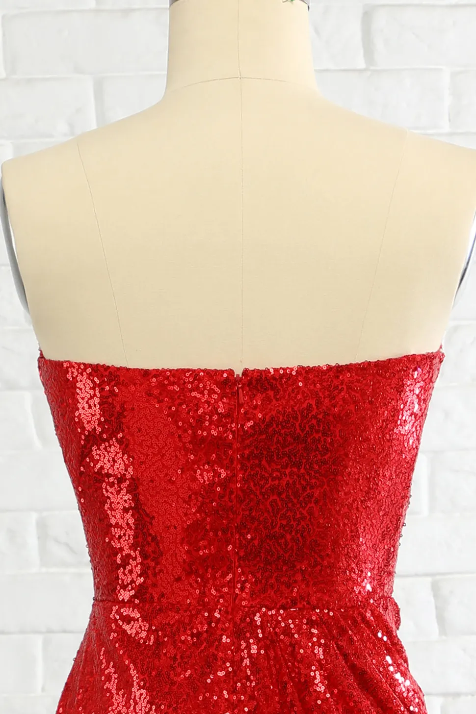 Vestido de baile de lantejoulas vermelhas de Sheath Sweetheart Com Lantejoulas
