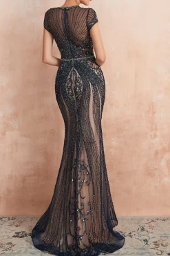 Vestido de baile de missangas da sereia