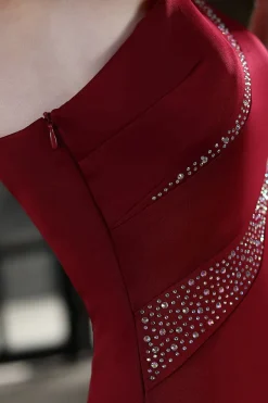 Vestido de baile de sereia preta com missangas